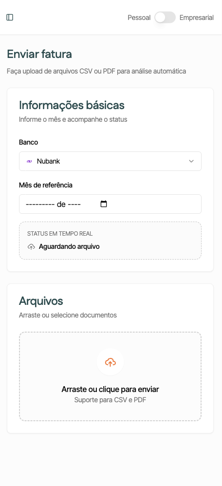 Mockup mobile do Cofrz